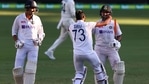 India's paceman Mohammed Siraj (C) gives a hug to teammate Rishabh Pant to cleberate victory at the end of the fourth cricket Test match between Australia and India at The Gabba in Brisbane.(AFP) India's paceman Mohammed Siraj (C) gives a hug to teammate Rishabh Pant to cleberate victory at the end of the fourth cricket Test match between Australia and India at The Gabba in Brisbane.(AFP)