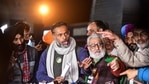 Swaraj Abhiyan leader Yogendra Yadav with farmer leaders.(PTI File Photo) Swaraj Abhiyan leader Yogendra Yadav with farmer leaders.(PTI File Photo)