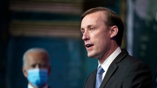 Sullivan “underscored that the US will support the peace process with a robust and regional diplomatic effort”, said a readout from the US national security council.(AP) Sullivan “underscored that the US will support the peace process with a robust and regional diplomatic effort”, said a readout from the US national security council.(AP)