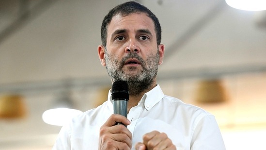Congress leader Rahul Gandhi interacts with representatives of MSME at Suguna Auditorium, Nehru Nagar, in Kalapatti, on Saturday. (ANI Photo) Congress leader Rahul Gandhi interacts with representatives of MSME at Suguna Auditorium, Nehru Nagar, in Kalapatti, on Saturday. (ANI Photo)