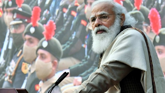 The Republic Day parade, PM Modi said, pays tribute to India’s great social, cultural heritage, as well as our strategic strength.(ANI Photo) The Republic Day parade, PM Modi said, pays tribute to India’s great social, cultural heritage, as well as our strategic strength.(ANI Photo)