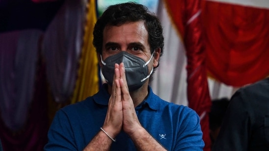 The former Congress president also targeted the BJP’s ideological parent, the Rashtriya Swayamsevak Sangh.(AFP) The former Congress president also targeted the BJP’s ideological parent, the Rashtriya Swayamsevak Sangh.(AFP)