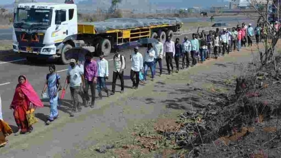 The farmers have announced to take out a morcha to Raj Bhavan after a public meeting at Azad Maidan on Monday.(HT photo. Representative image)