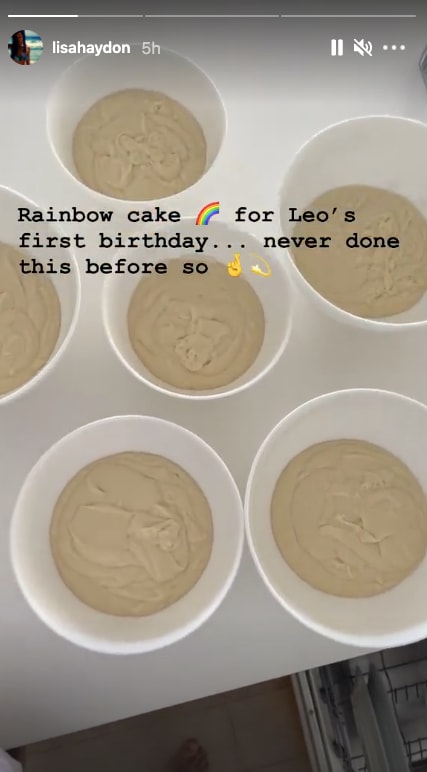 Lisa Haydon bakes rainbow cake for son (Instagram/lisahaydon)