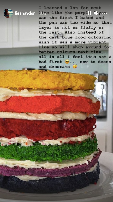 Lisa Haydon bakes rainbow cake for son(Instagram/lisahaydon)