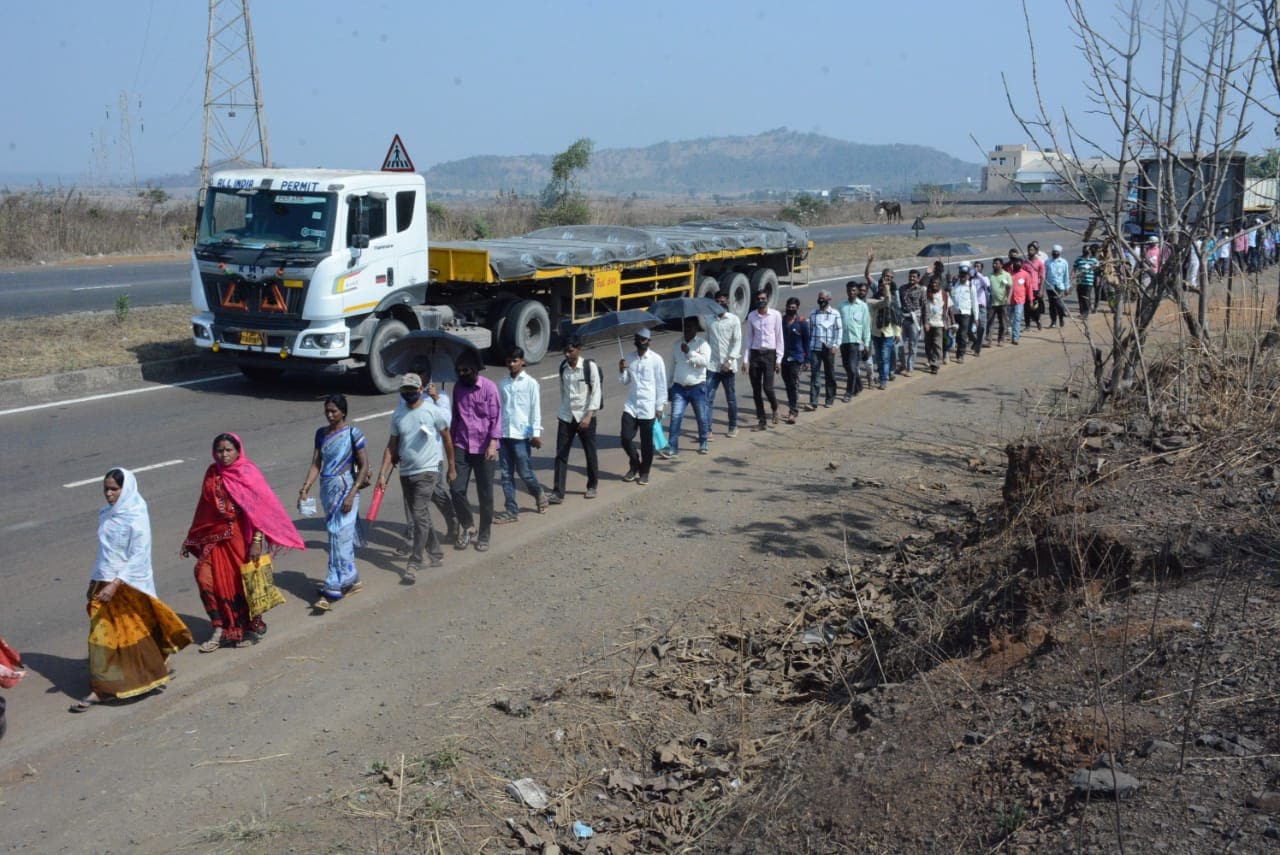Farmers in Maharashtra march against the farm laws. (HT photo) Farmers in Maharashtra march against the farm laws. (HT photo)