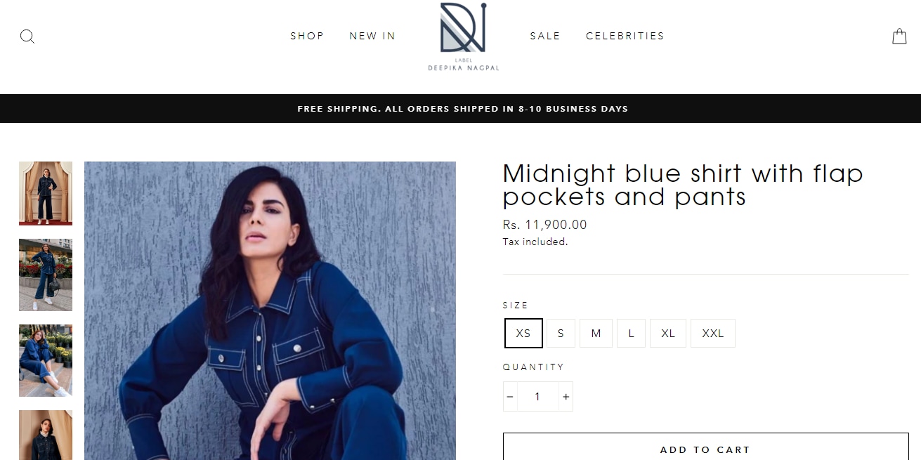Kirti Kulhari's co-ord set by Deepika Nagpal’s label (deepikanagpal.com)