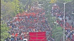 The teachers and non-teaching staff in the state participated in the farmers march on Monday. (Anshuman Poyrekar/HT Photo) The teachers and non-teaching staff in the state participated in the farmers march on Monday. (Anshuman Poyrekar/HT Photo)