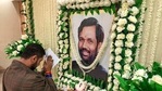 LJP chief Chirag Paswan pays tribute to his father and party founder Ram Vilash Paswan in Patna.(PTI) LJP chief Chirag Paswan pays tribute to his father and party founder Ram Vilash Paswan in Patna.(PTI)