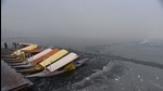 Shikara boats docked on a layer of ice after a large part of the Dal Lake froze over in Srinagar. (HT file photo) Shikara boats docked on a layer of ice after a large part of the Dal Lake froze over in Srinagar. (HT file photo)