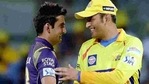 Chennai Super Kings (CSK) skipper MS Dhoni and Kolkata Knight Riders (KKR) captain Gautam Gambhir during the IPL 2015 match between the two sides in Chennai.(PTI Photo) Chennai Super Kings (CSK) skipper MS Dhoni and Kolkata Knight Riders (KKR) captain Gautam Gambhir during the IPL 2015 match between the two sides in Chennai.(PTI Photo)