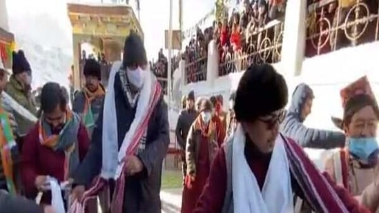 Prahlad Patel at Kargil's Mulbekh Monastery(ANI) Prahlad Patel at Kargil's Mulbekh Monastery(ANI)