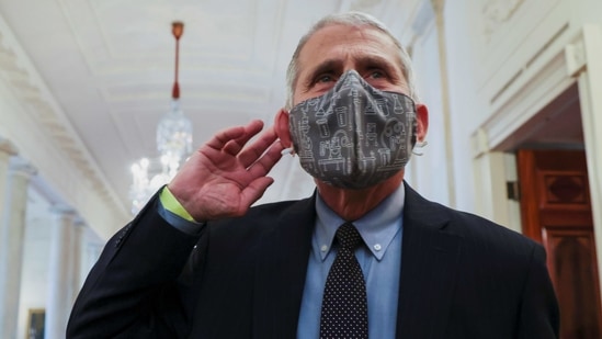 NIH National Institute of Allergy and Infectious Diseases Director Anthony Fauci listens to a reporter's question.(REUTERS)