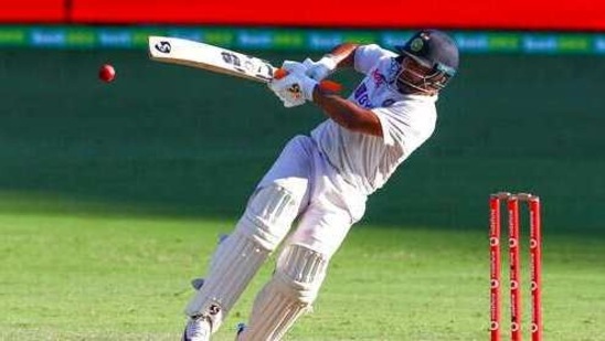 India's Rishabh Pant falls as he hits the ball for four runs. File(AP) India's Rishabh Pant falls as he hits the ball for four runs. File(AP)
