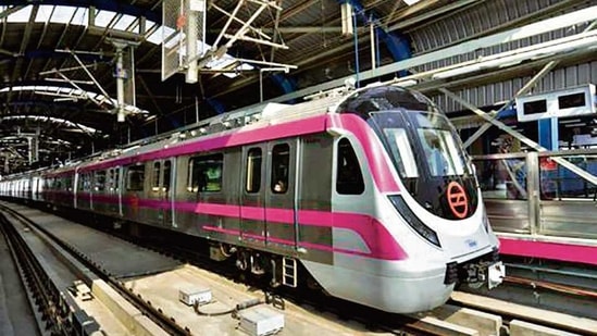 Delhi Metro’s Magenta Line has five new trains that are missing which familiar feature?PTI(HT_PRINT) Delhi Metro’s Magenta Line has five new trains that are missing which familiar feature?PTI(HT_PRINT)