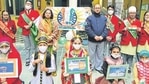 A special assembly in progress at MGM Public School , Ludhiana. A special assembly in progress at MGM Public School , Ludhiana.
