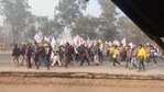 Farmers from Singhu border march towards Delhi for tractor rally. (HT Photo) Farmers from Singhu border march towards Delhi for tractor rally. (HT Photo)