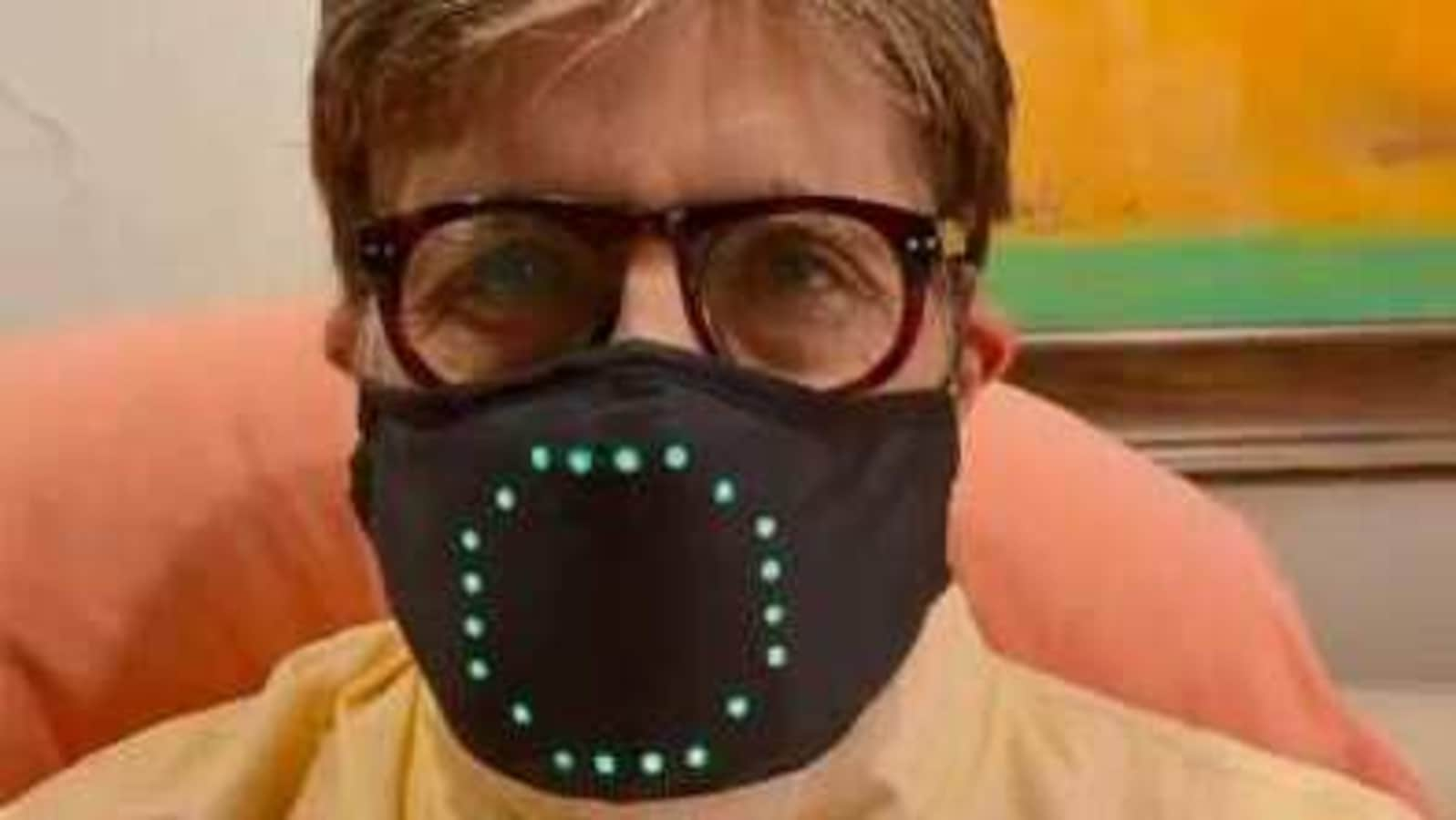 Amitabh Bachchan's grandkids, Navya and Agastya, can't get enough of his high-tech mask. See it in action