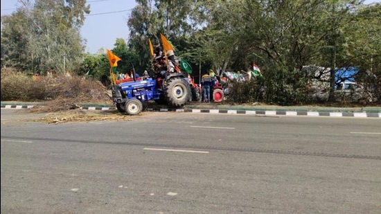 Tractors on ITO, New Delhi, on January 26. (HT photo)