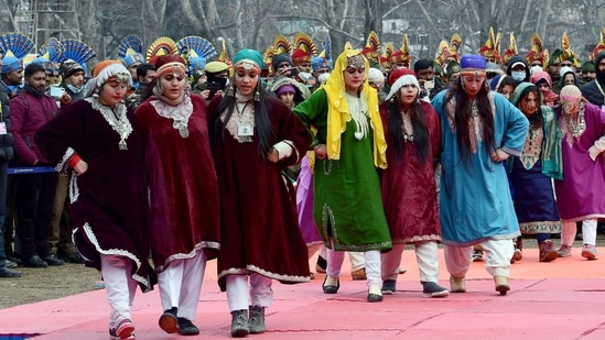 Artists perform during the 72nd Republic Day celebrations, in Srinagar on Tuesday. (ANI Photo) Artists perform during the 72nd Republic Day celebrations, in Srinagar on Tuesday. (ANI Photo)