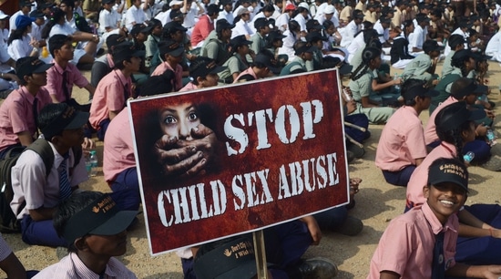 School students participate in an awareness Campaign against Child Sex Abuse (CSA) in Hyderabad. (AFP File) School students participate in an awareness Campaign against Child Sex Abuse (CSA) in Hyderabad. (AFP File)