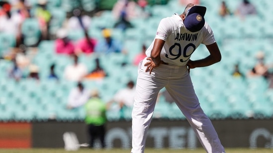 India's Ravichandran Ashwin stretches during play on day four of the third cricket test between India and Australia at the Sydney Cricket Ground, Sydney, Australia, Sunday, Jan. 10, 2021. (AP Photo/Rick Rycroft)(AP) India's Ravichandran Ashwin stretches during play on day four of the third cricket test between India and Australia at the Sydney Cricket Ground, Sydney, Australia, Sunday, Jan. 10, 2021. (AP Photo/Rick Rycroft)(AP)