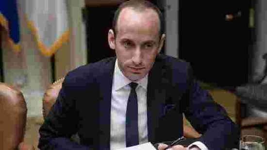 White House senior adviser Stephen Miller attends a meeting between US President Donald Trump and small business leaders in the Roosevelt Room at the White House in Washington. (AFP Photo)