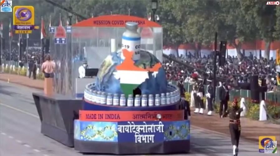 Department of biotechnology's 'Aatma-Nirbhar Bharat Abhiyan: Covid' themed tableau Department of biotechnology's 'Aatma-Nirbhar Bharat Abhiyan: Covid' themed tableau