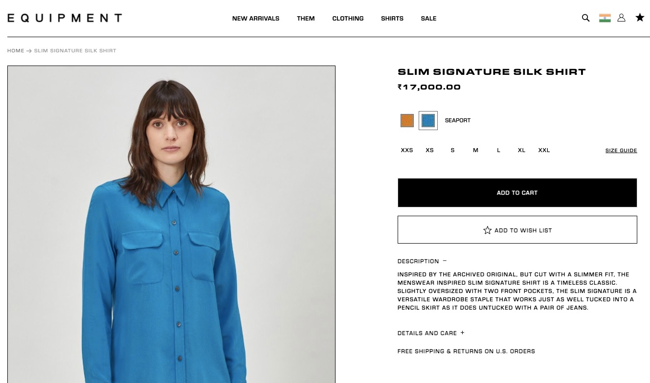 Priyanka Chopra's shirt is worth ₹17,000. (equipmentfr.com) Priyanka Chopra's shirt is worth ₹17,000. (equipmentfr.com)