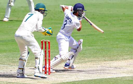 Indias Ajinkya Rahane bats during play on the final day of the fourth cricket test between India and Australia at the Gabba, Brisbane, Australia,(AP) Indias Ajinkya Rahane bats during play on the final day of the fourth cricket test between India and Australia at the Gabba, Brisbane, Australia,(AP)