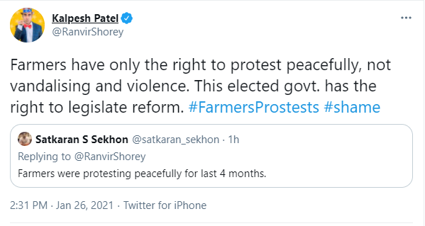 Ranvir Shorey's tweet.