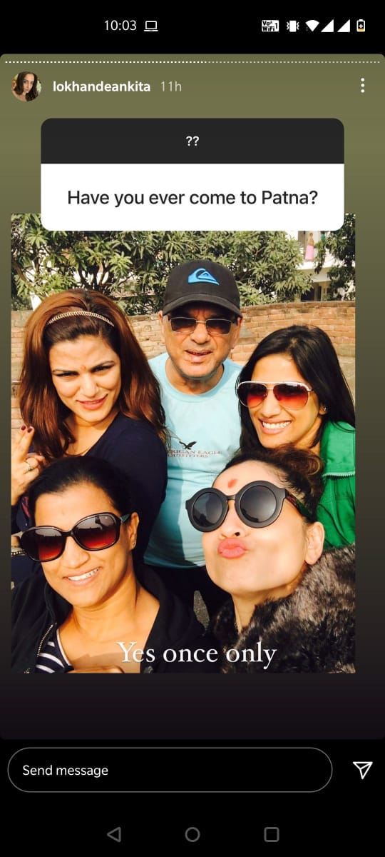 Ankita Lokhande's Instagram story. Ankita Lokhande's Instagram story.
