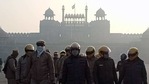 Heavy security personnel deployed at Red Fort in New Delhi on Wednesday. A group of protestors climbed to the ramparts of the fort and unfurled flags on the 26th of January. (ANI) Heavy security personnel deployed at Red Fort in New Delhi on Wednesday. A group of protestors climbed to the ramparts of the fort and unfurled flags on the 26th of January. (ANI)