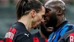 AC Milan's Zlatan Ibrahimovic, left, and Inter Milan's Romelu Lukaku argue during an Italian Cup round of 8 soccer match between Inter Milan and AC Milan at the San Siro stadium, in Milan, Italy, Tuesday, Jan. 26, 2021.(AP) AC Milan's Zlatan Ibrahimovic, left, and Inter Milan's Romelu Lukaku argue during an Italian Cup round of 8 soccer match between Inter Milan and AC Milan at the San Siro stadium, in Milan, Italy, Tuesday, Jan. 26, 2021.(AP)