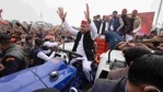 Akhilesh at the tractor rally that Samajwadi Party held in Saifai, Etawah on Tuesday(HT Photo) Akhilesh at the tractor rally that Samajwadi Party held in Saifai, Etawah on Tuesday(HT Photo)