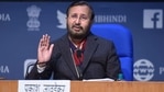 Union Minister Prakash Javadekar who holds the portfolios of information and broadcasting and environment and forests praised the Delhi Police for its handling of the situation on the ground at Red Fort on Republic Day. (RAJ K RAJ/HT PHOTO). Union Minister Prakash Javadekar who holds the portfolios of information and broadcasting and environment and forests praised the Delhi Police for its handling of the situation on the ground at Red Fort on Republic Day. (RAJ K RAJ/HT PHOTO).