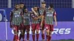 Goa: David Joel Williams of ATK Mohun Bagan celebrates his goal with team players during a match against Bengaluru FC during the Hero Indian Super League, at the Fatorda Stadium, Goa, Monday, Dec. 21, 2020. (PTI Photo)(PTI21-12-2020_000219A)(PTI) Goa: David Joel Williams of ATK Mohun Bagan celebrates his goal with team players during a match against Bengaluru FC during the Hero Indian Super League, at the Fatorda Stadium, Goa, Monday, Dec. 21, 2020. (PTI Photo)(PTI21-12-2020_000219A)(PTI)