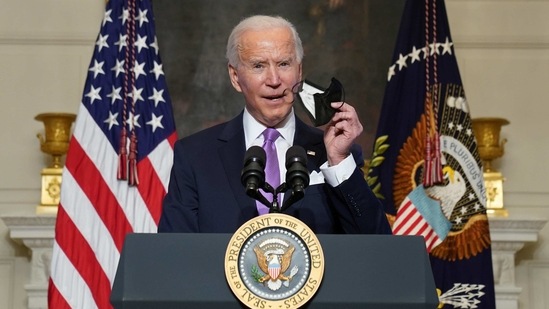 US President Joe Biden at the White House in Washington, US.(Reuters)