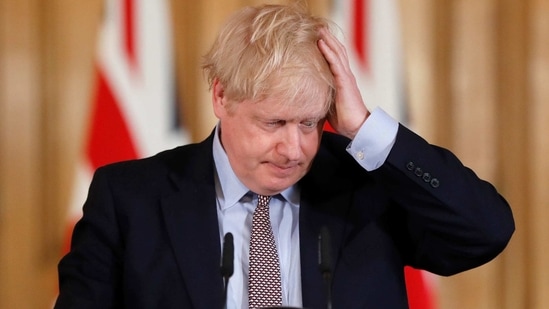 Britain's Prime Minister Boris Johnson reacts during a press conference at Downing Street on the government's coronavirus action plan in London. (AP) Britain's Prime Minister Boris Johnson reacts during a press conference at Downing Street on the government's coronavirus action plan in London. (AP)