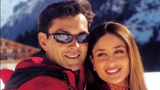 Actors Bobby Deol and Kareena Kapoor Khan in Ajnabee.