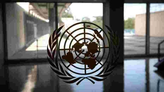 The United Nations logo is seen on a window in an empty hallway at United Nations headquarters in New York, US.(Reuters/ File photo) The United Nations logo is seen on a window in an empty hallway at United Nations headquarters in New York, US.(Reuters/ File photo)