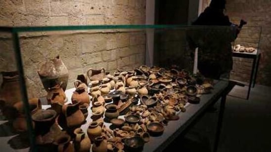 Archeological findings are displayed at the museum Antiquarium in Pompeii, southern Italy, Monday, Jan. 25, 2021. (Decades after suffering bombing and earthquake damage, Pompeii's museum is back in business, showing off exquisite finds from excavations of the ancient Roman city. Officials of the archaeological park of the ruins of the city destroyed in 79 A.D. by the eruption of Mount Vesuvius inaugurated the museum on Monday. (AP)