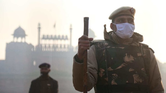 Heavy deployment of police along with paramilitary personnel seen inside Red Fort after yesterday's clash in New Delhi.(Sanchit Khanna/ HT photo) Heavy deployment of police along with paramilitary personnel seen inside Red Fort after yesterday's clash in New Delhi.(Sanchit Khanna/ HT photo)