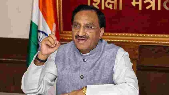 Union Education Minister Ramesh Pokhriyal ‘Nishank’(PTI) Union Education Minister Ramesh Pokhriyal ‘Nishank’(PTI)