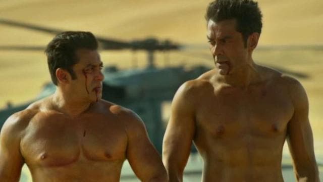 ActorsSalman Khan and Bobby Deol in a still from Race 3. ActorsSalman Khan and Bobby Deol in a still from Race 3.
