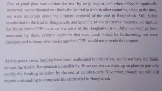 Sinovac Biotech sprung a surprise on Bangladesh on 22 September, claiming that it would have to co-fund the vaccine trial since the company had reallocated funds(Sourced)