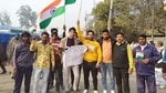 Protesters had gathered from around 10 nearby villages.(HT photo) Protesters had gathered from around 10 nearby villages.(HT photo)