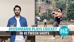 Ayushmann plays cricket in Assam, shares video of kids shouting his name Ayushmann plays cricket in Assam, shares video of kids shouting his name