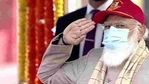 The Prime Minister wore an NCC cap, inspected the guard of honour, and reviewed the march pasts by NCC contingents(ANI/Twitter) The Prime Minister wore an NCC cap, inspected the guard of honour, and reviewed the march pasts by NCC contingents(ANI/Twitter)