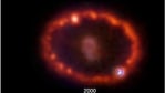 This time lapse shows a series of @nasachandraxray (blue) and Hubble (orange and red) observations of Supernova 1987A.(Instagram/@nasahubble) This time lapse shows a series of @nasachandraxray (blue) and Hubble (orange and red) observations of Supernova 1987A.(Instagram/@nasahubble)